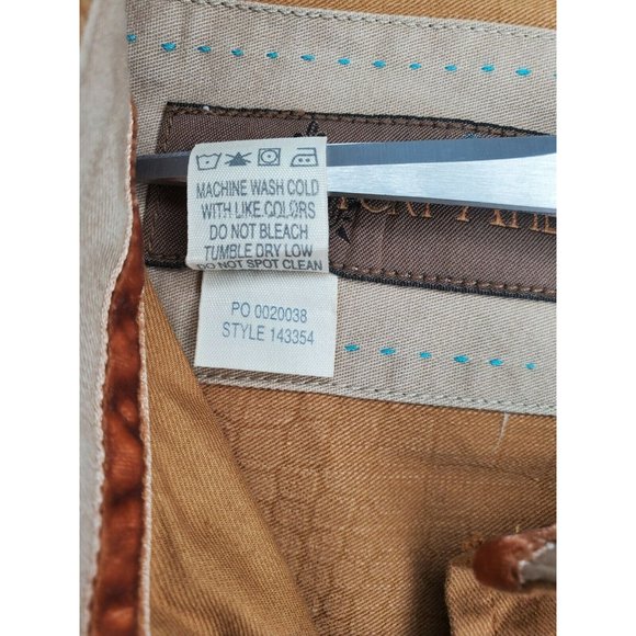 Rare Territory Ahead Jeans Cotton Brown Scale Style Button Up Shirt - Picture 7 of 12